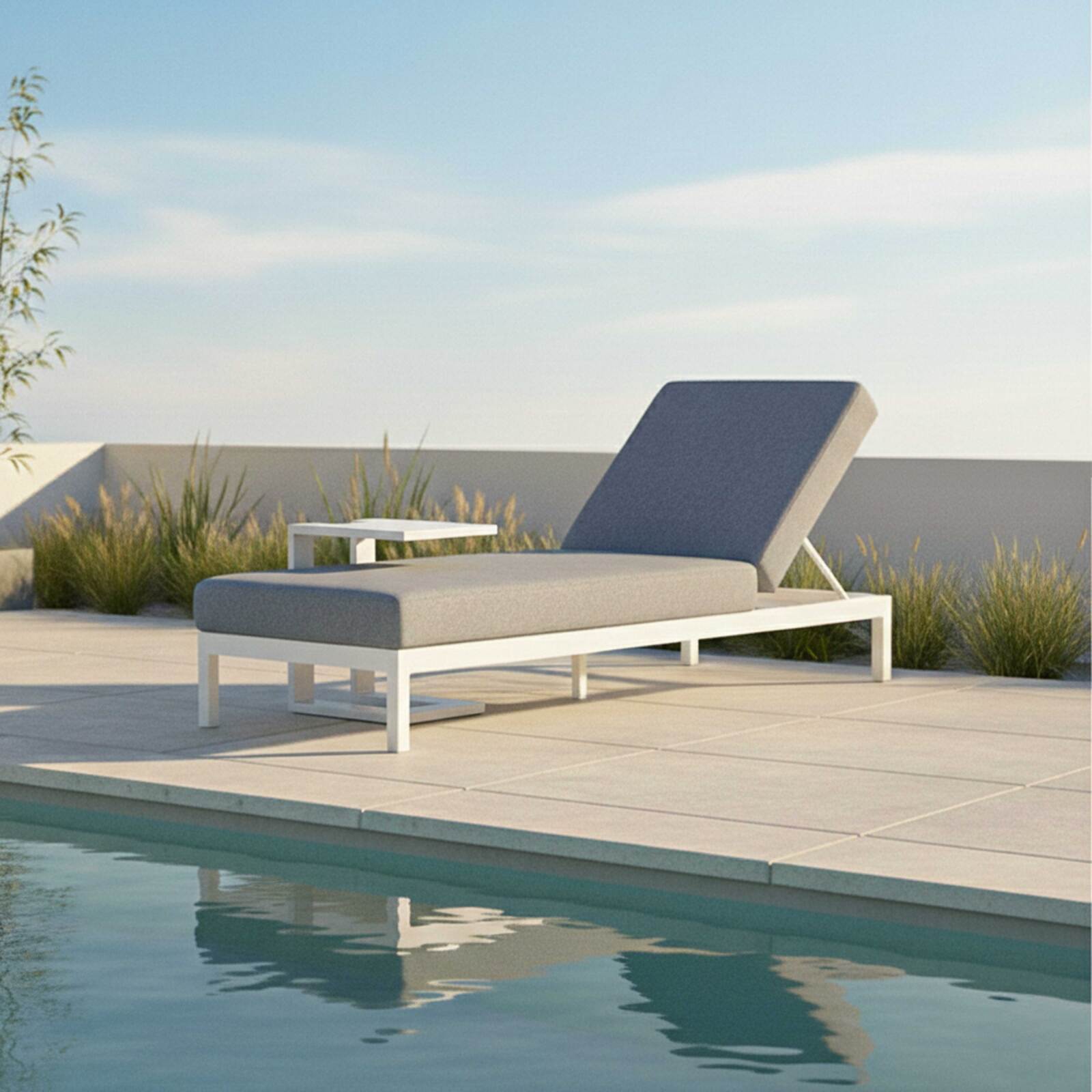 Mensola per sdraio da giardino in alluminio