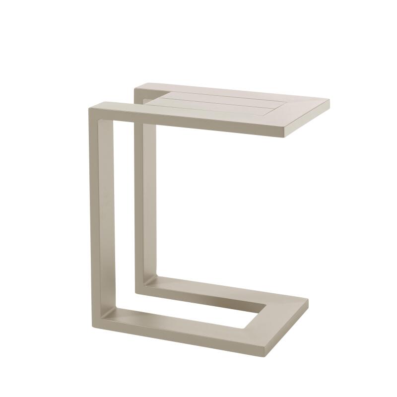 Sdraio da giardino in aluminio reclinabili 5 posizioni con cuscino e ripiano - Set di 2 (6/8)