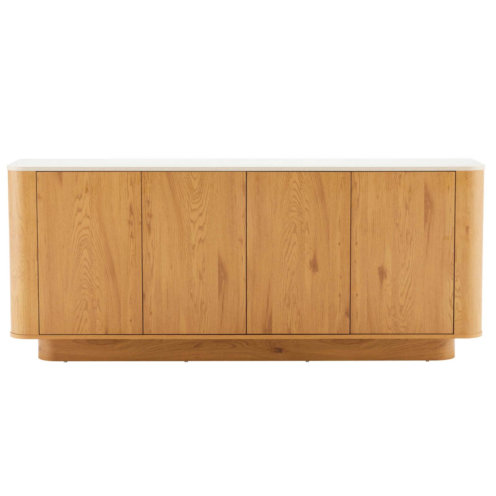 Buffet effetto legno FSC® 4 ante 180 cm stile scandinavo