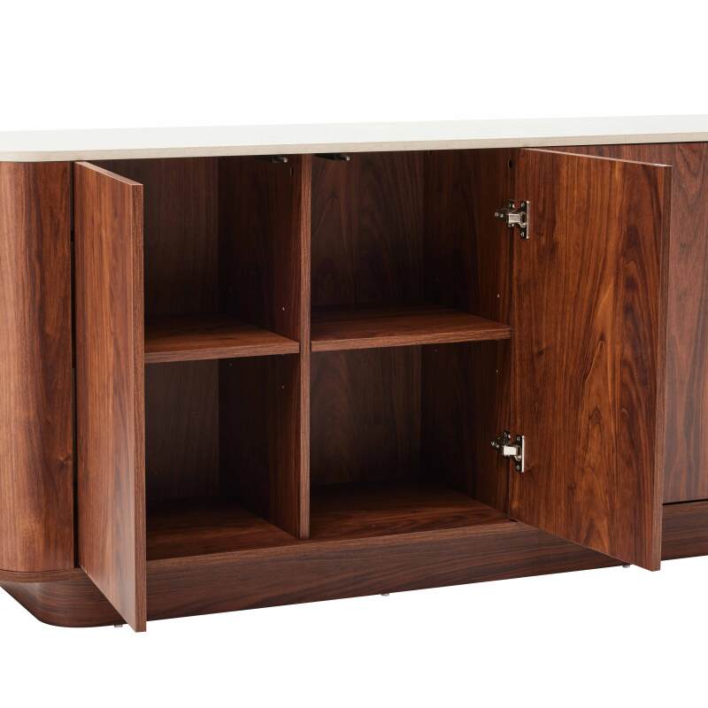 Buffet effetto legno FSC® 4 ante 180 cm stile scandinavo (6/7)