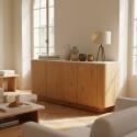 Buffet effetto legno FSC® 4 ante 180 cm stile scandinavo - Lifestyle
