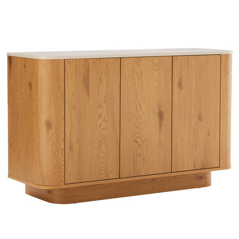 Buffet effetto legno FSC® 3 ante 120 cm stile scandinavo