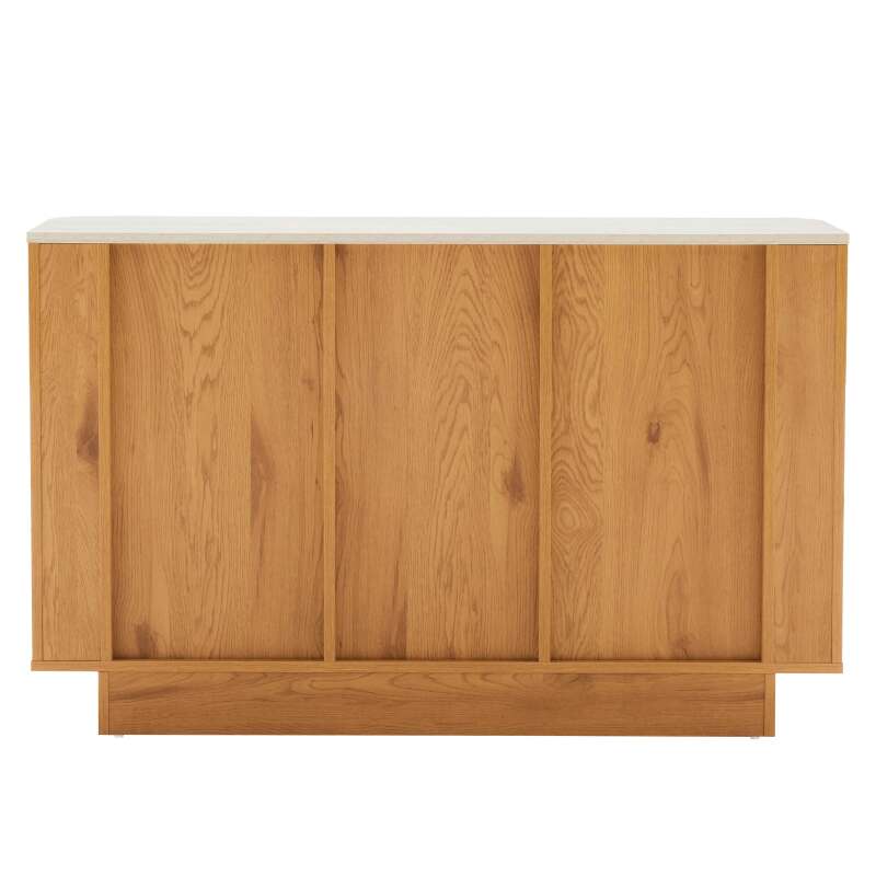 Buffet effetto legno FSC® 3 ante 120 cm stile scandinavo (4/7)