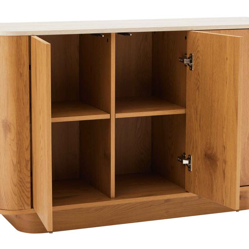 Buffet effetto legno FSC® 3 ante 120 cm stile scandinavo (6/7)