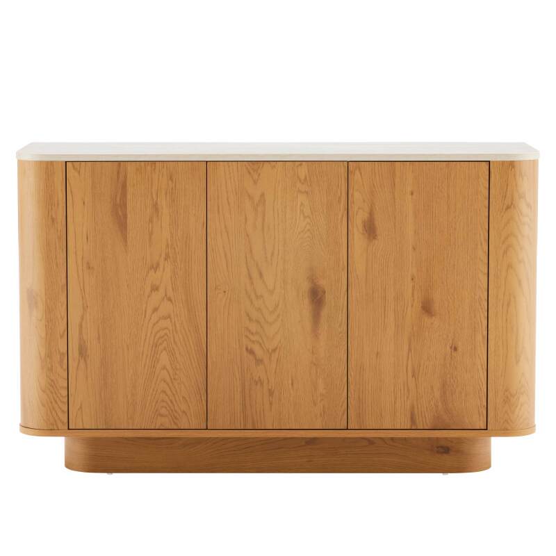 Buffet effetto legno FSC® 3 ante 120 cm stile scandinavo (2/7)