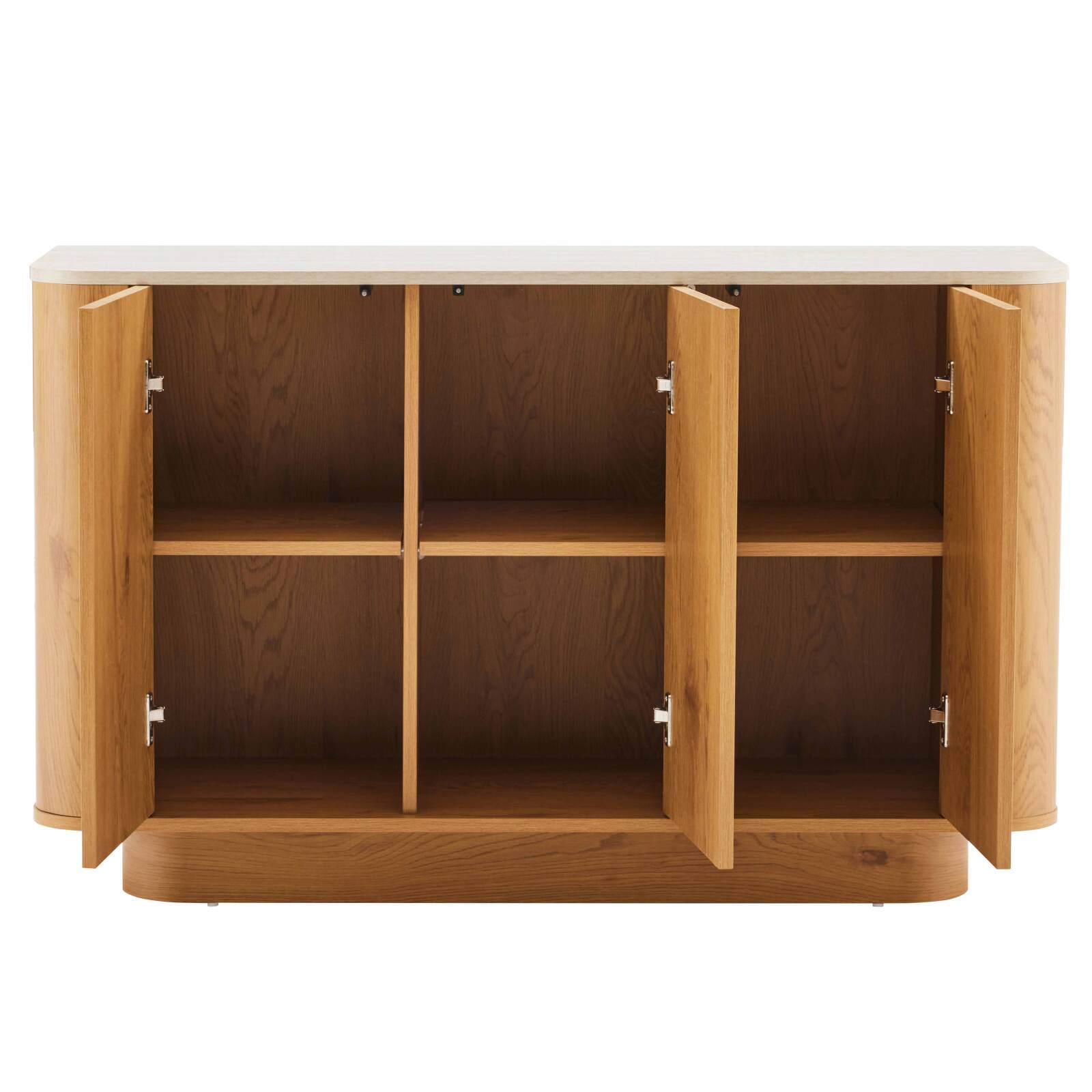 Buffet effetto legno FSC® 3 ante 120 cm stile scandinavo