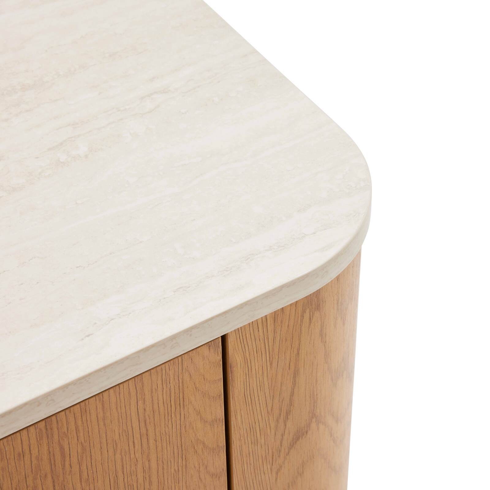 Buffet effetto legno FSC® 3 ante 120 cm stile scandinavo