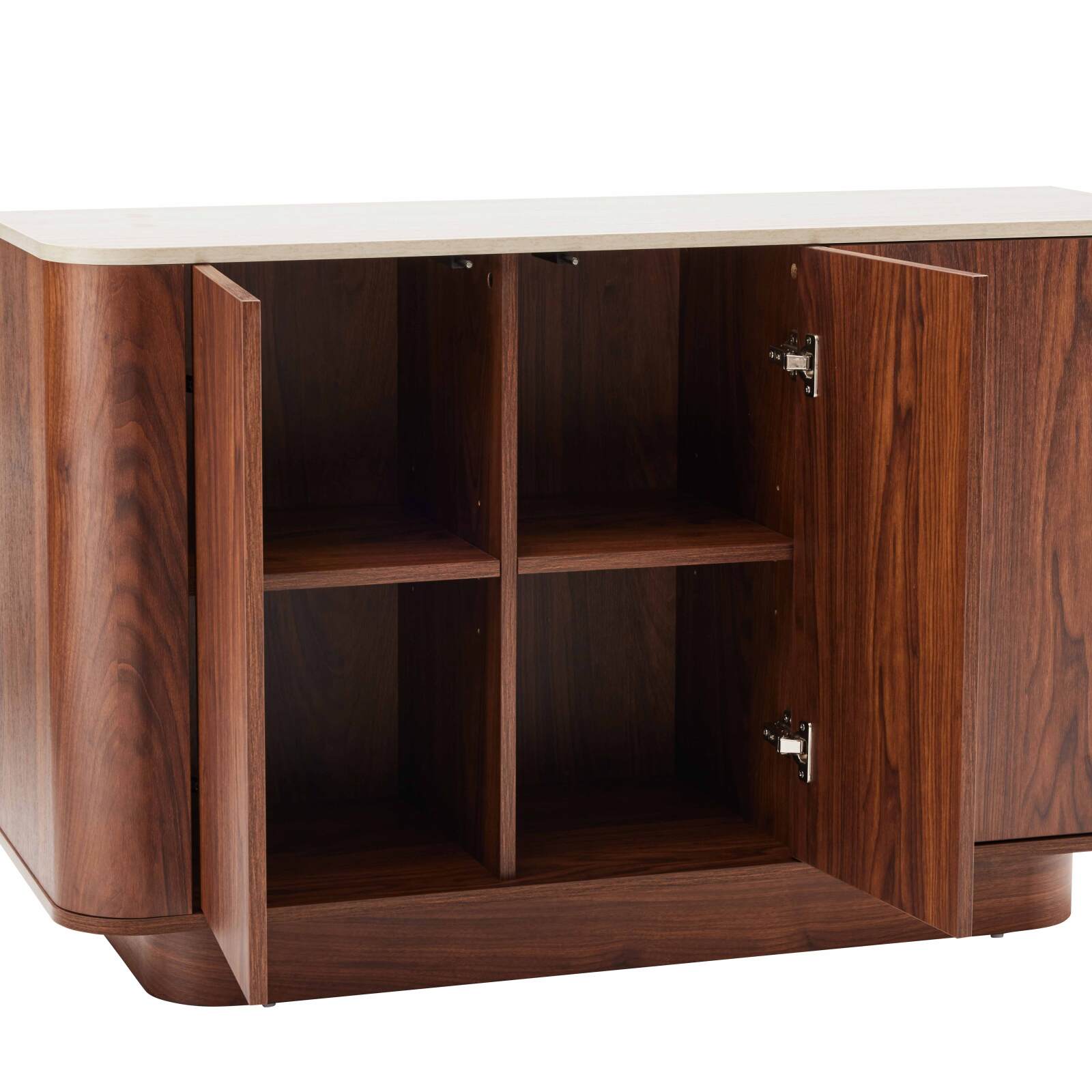 Buffet effetto legno FSC® 3 ante 120 cm stile scandinavo