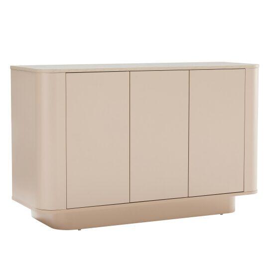 Buffet unito FSC® 3 ante 120 cm vassoio effetto travertino | Oviala