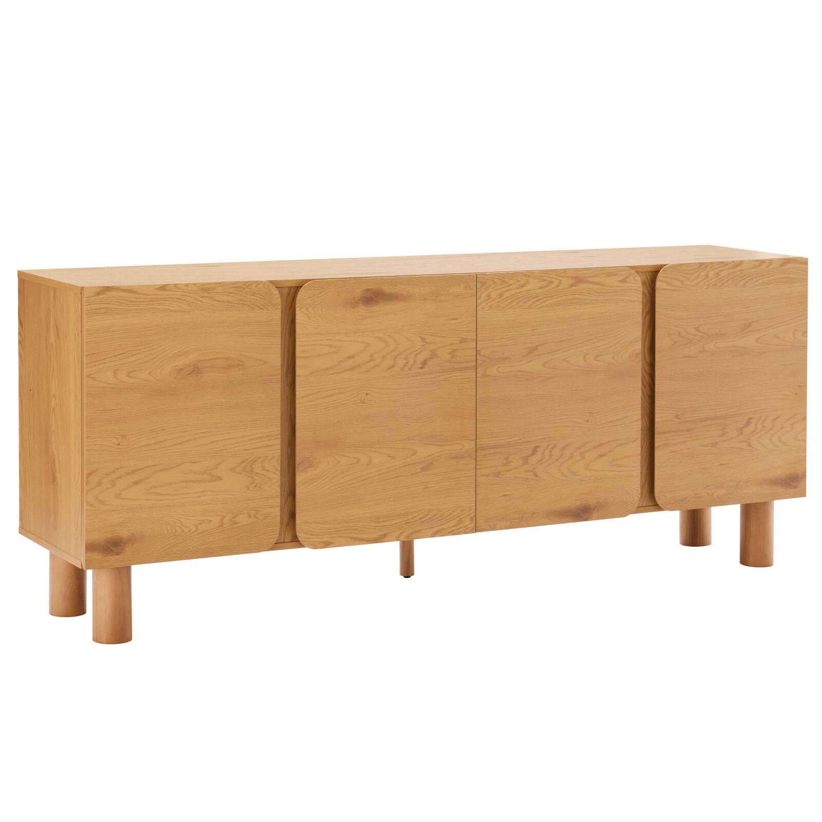 Buffet effetto legno FSC® 4 ante 180 cm stile scandinavo
