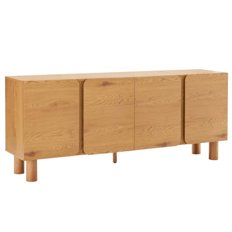 Buffet effetto legno FSC® 4 ante 180 cm stile scandinavo