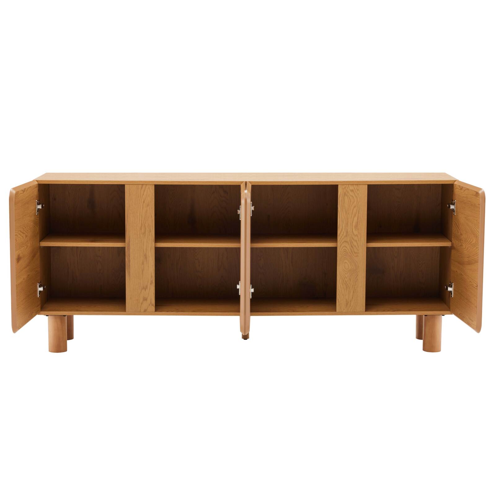 Buffet effetto legno FSC® 4 ante 180 cm stile scandinavo