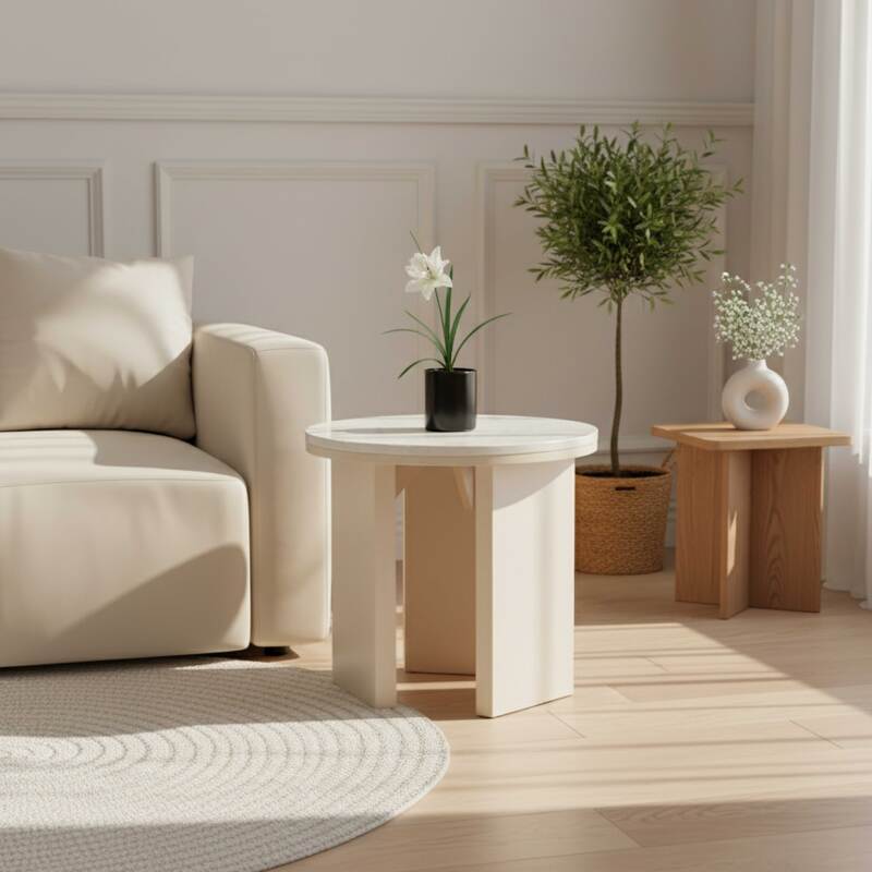 Tavolino da salotto FSC® rotondo Ø50 cm