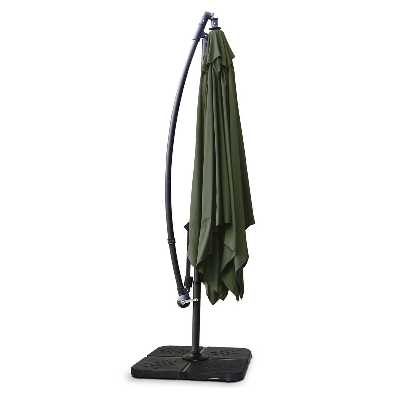 Ombrellone a braccio 3x3 m quadrato e 4 lastre zavorrate