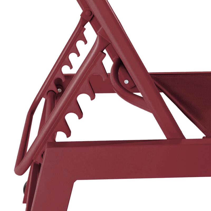 Sdraio da giardino in alluminio e textilene reclinabili in 5 posizioni con ruote - Set di 2 (5/6)