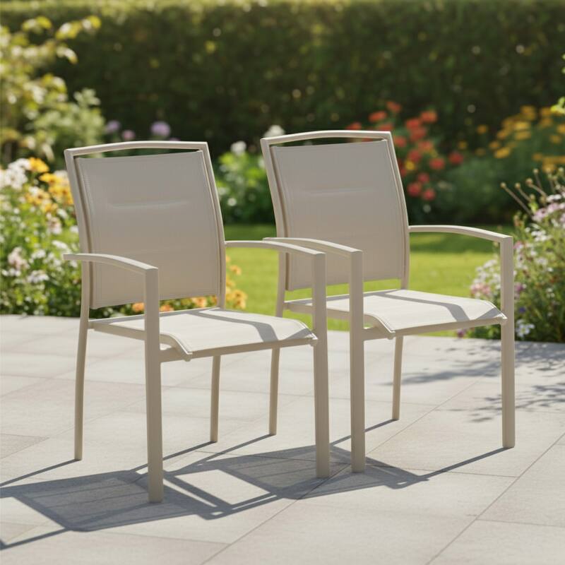 Sedie da giardino in alluminio e Textilene con braccioli - Set di 2 - Lifestyle
