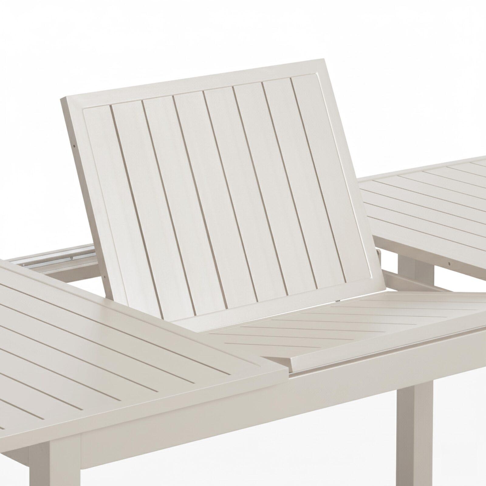 Tavolo da giardino allungabile in alluminio 174/238x100 cm e 8 sedie con braccioli in textilene