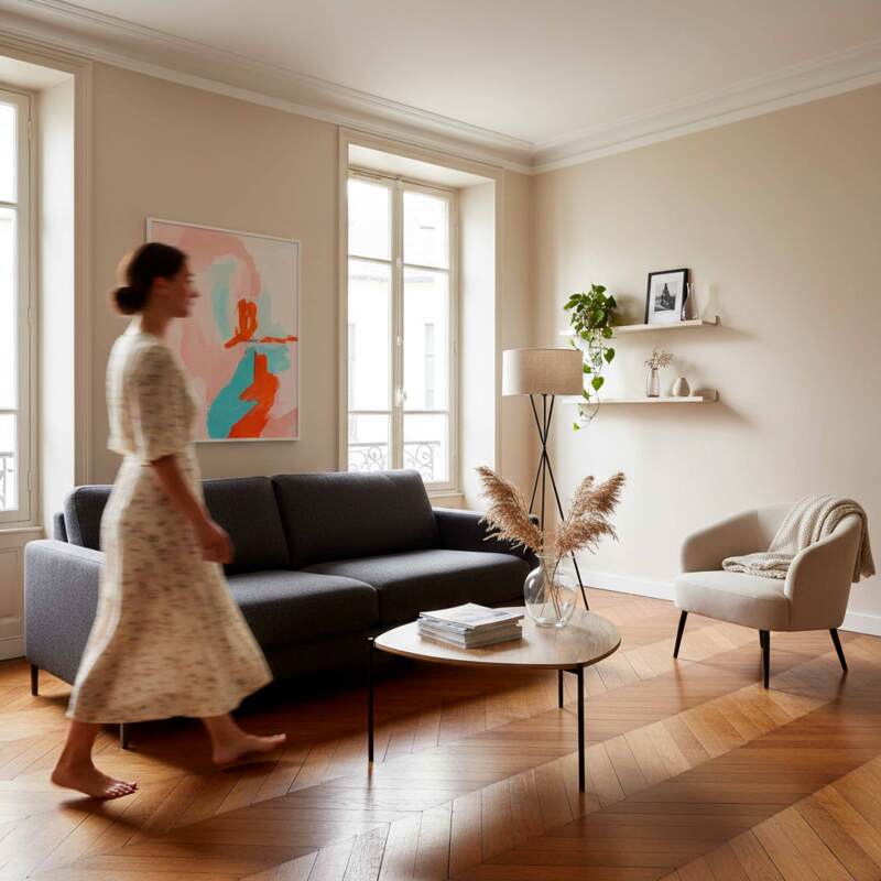 Tavolino da salotto in metallo e effetto legno triangolare 90x90 cm (5/6)