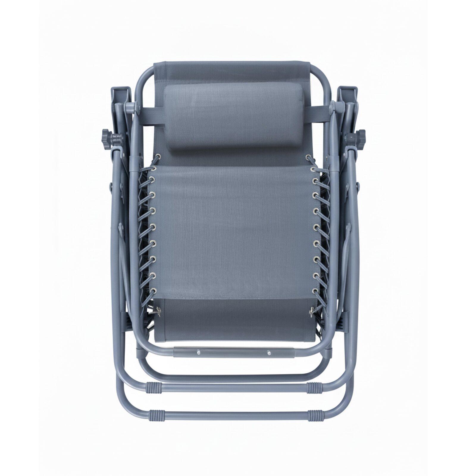 Poltrona relax da giardino in metallo e textilene reclinabili - Set di 2