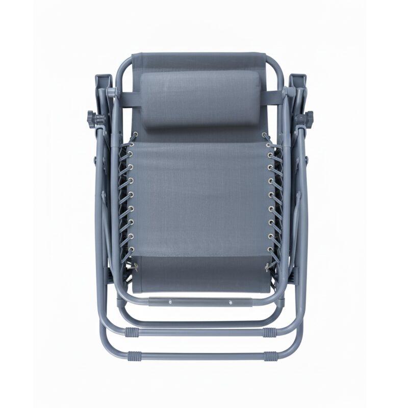 Poltrona relax da giardino in metallo e textilene reclinabili - Set di 2 (4/6)