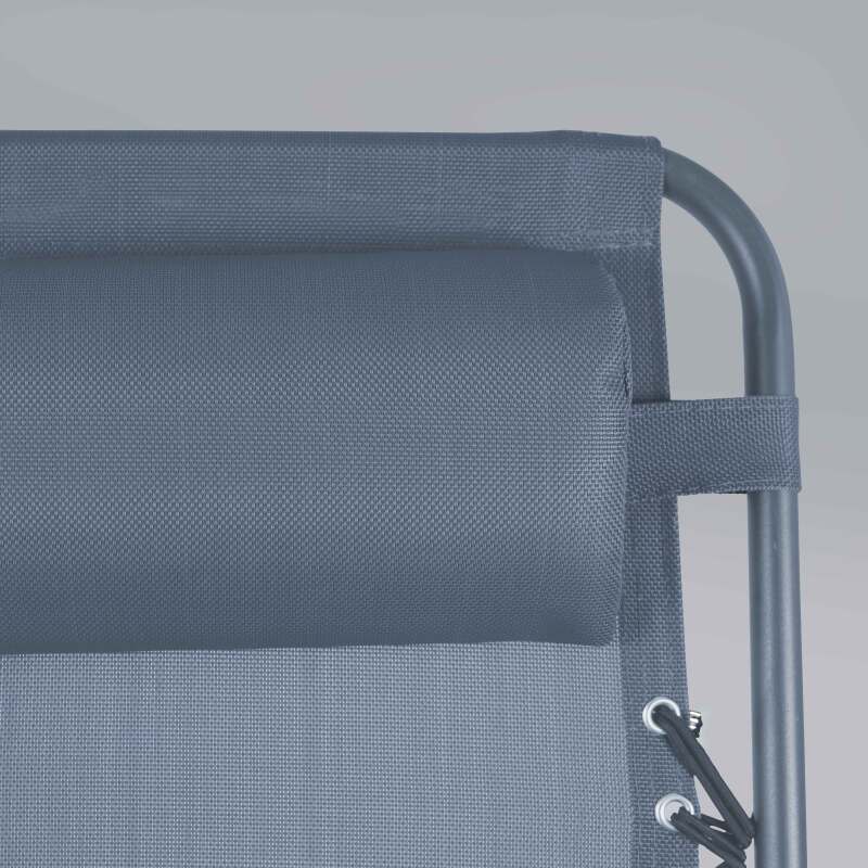 Poltrona relax da giardino in metallo e textilene reclinabili - Set di 2 (5/6)