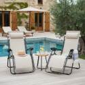 Poltrona relax da giardino in metallo e textilene reclinabili - Set di 2 - Lifestyle