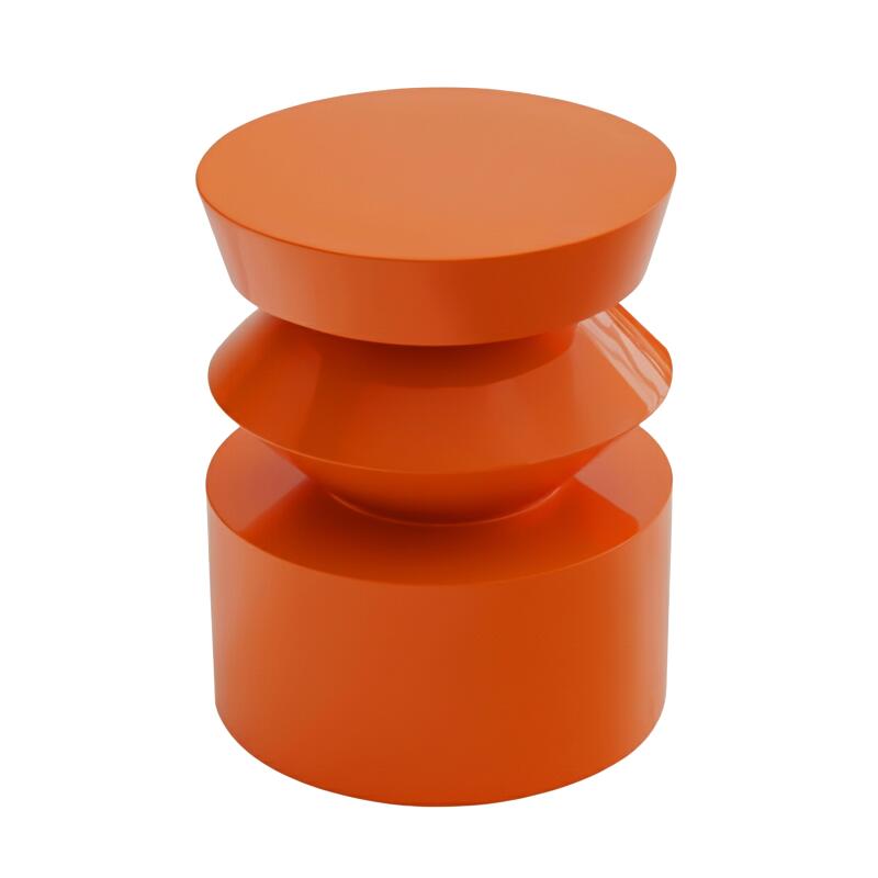 Tavolino da salotto effetto laccato rotondo Ø40 cm stile retrò
