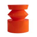 Tavolino da salotto effetto laccato rotondo Ø40 cm stile retrò