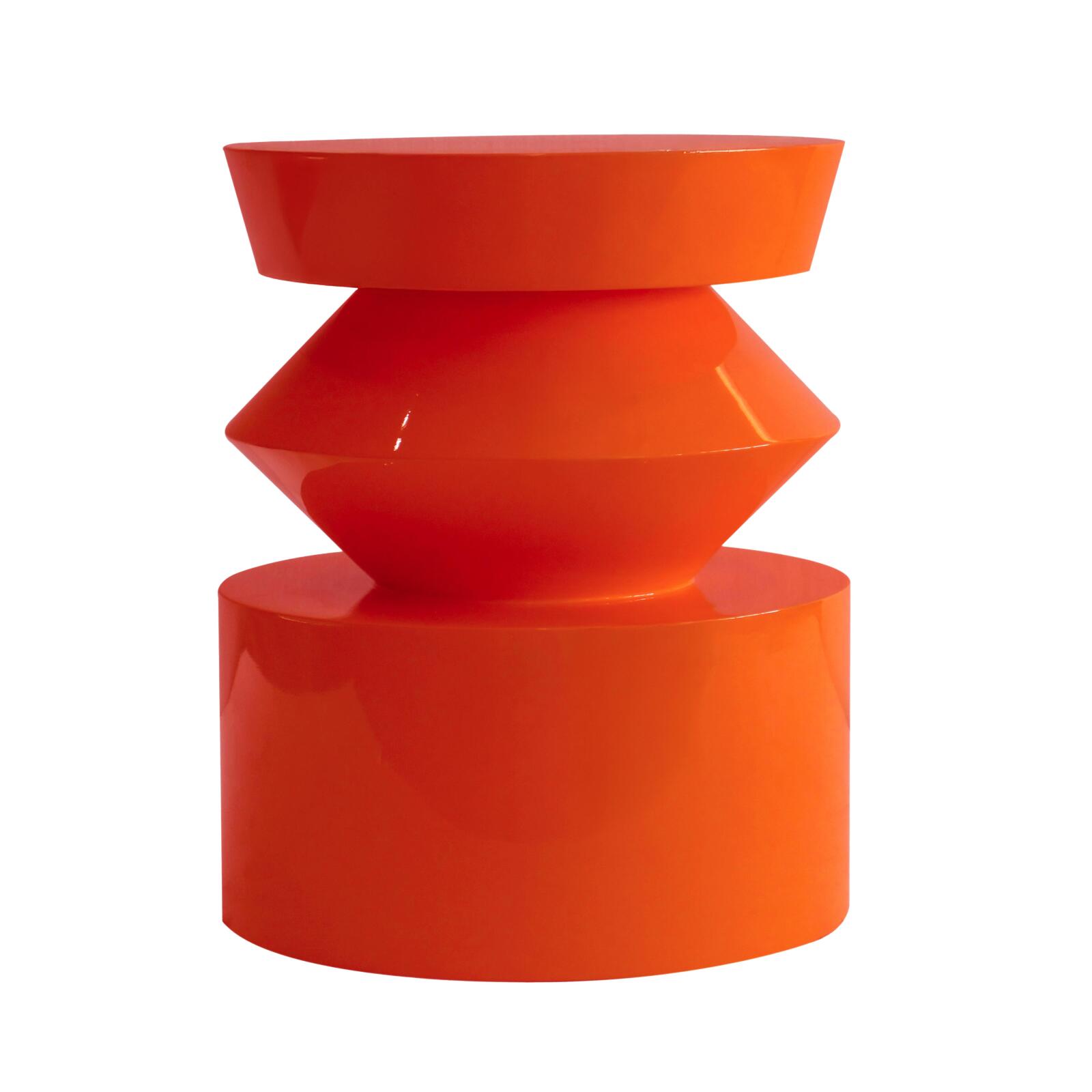 Tavolino da salotto effetto laccato rotondo Ø40 cm stile retrò