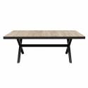 Tavolo da giardino in alluminio e ceramica effetto legno per 8 persone 201x100 cm