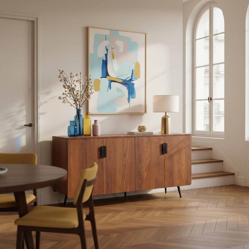 Buffet effetto legno 4 ante 160 cm (2/8)