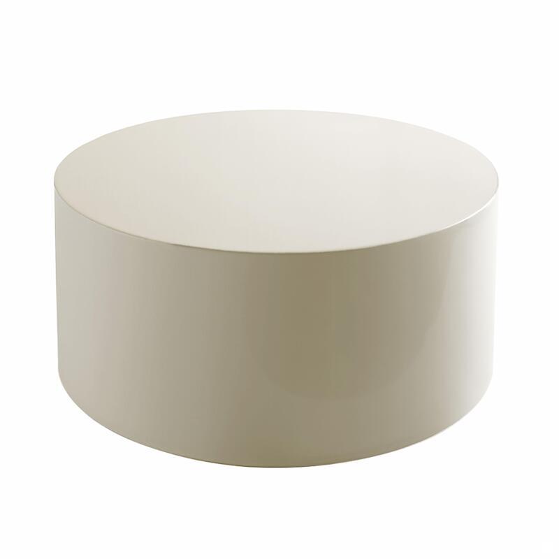 Tavolino da salotto effetto laccato rotondo Ø80 cm stile retrò