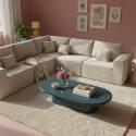 Tavolino da salotto effetto laccato ovale 100x70 cm stile retrò