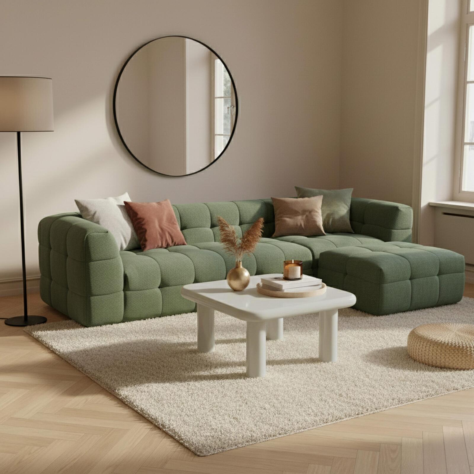 Tavolino da salotto effetto laccato quadrata 75x75 cm stile retrò