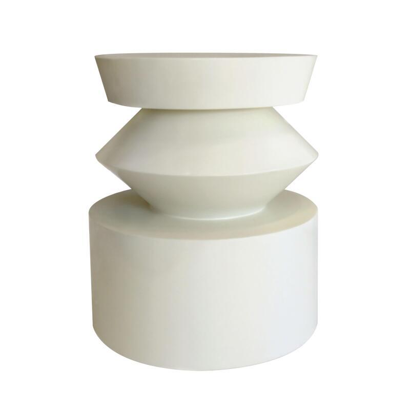 Tavolino da salotto effetto laccato rotondo Ø40 cm stile retrò (3/4)