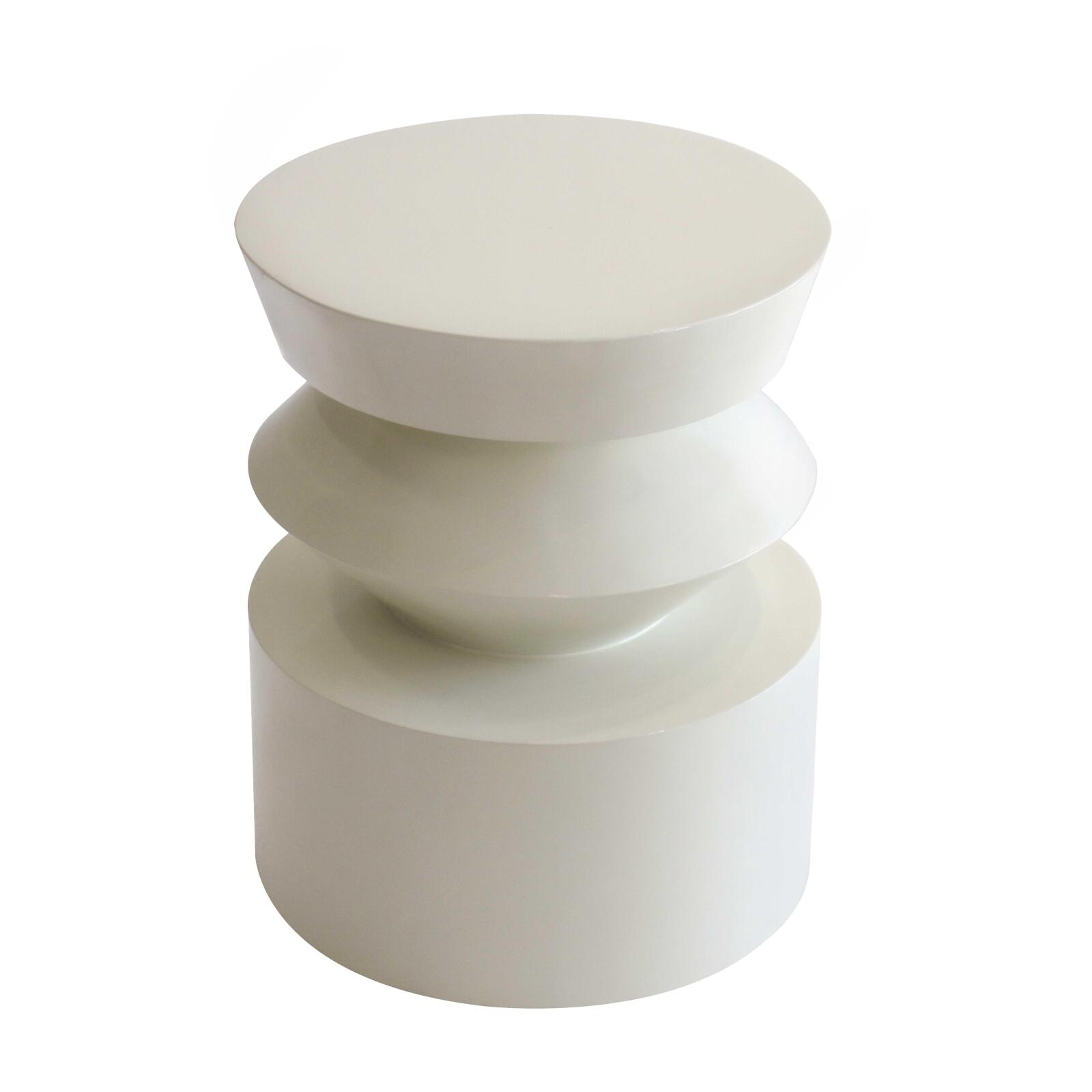 Tavolino da salotto effetto laccato rotondo Ø40 cm stile retrò