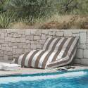 Pouf a righe da esterno impermeabile XL 140x120 cm