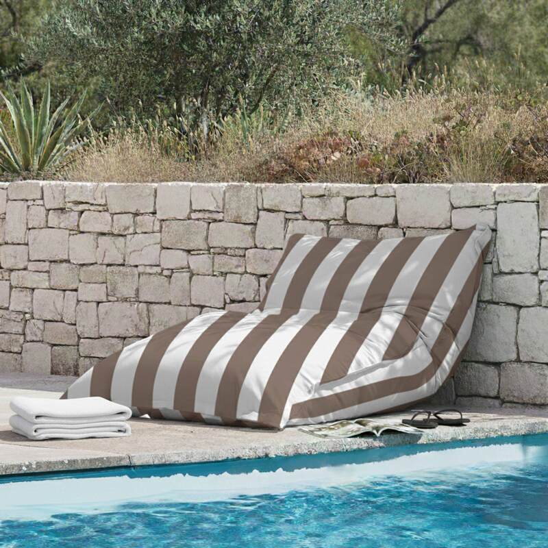 Pouf a righe da esterno impermeabile XXL 140x120 cm