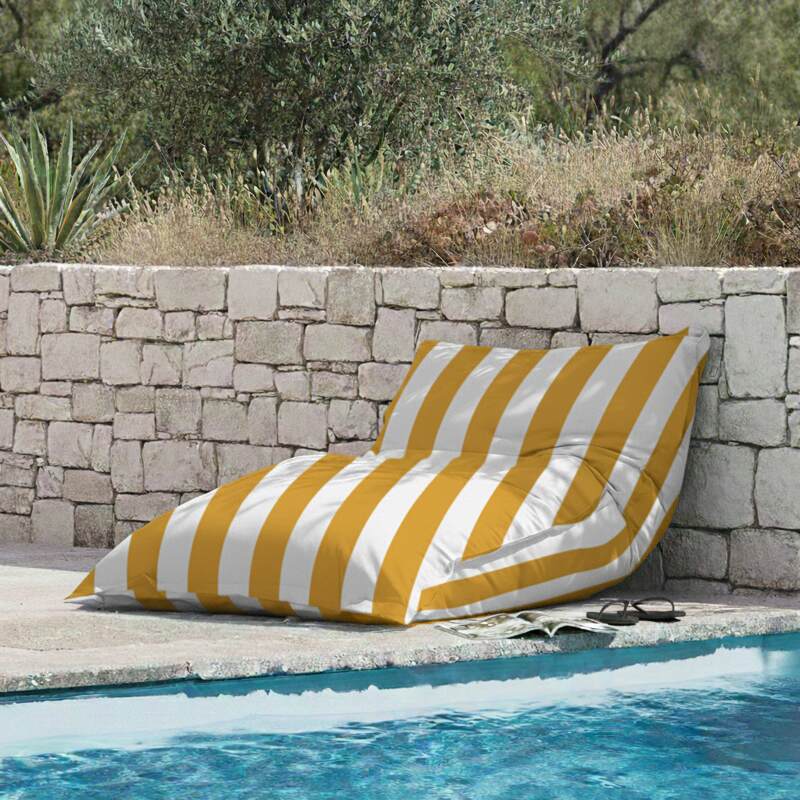 Pouf a righe da esterno impermeabile XXL 140x120 cm