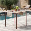 Tavolo da giardino bistrot quadrato in metallo y polywood per 2 persone 70x70 cm
