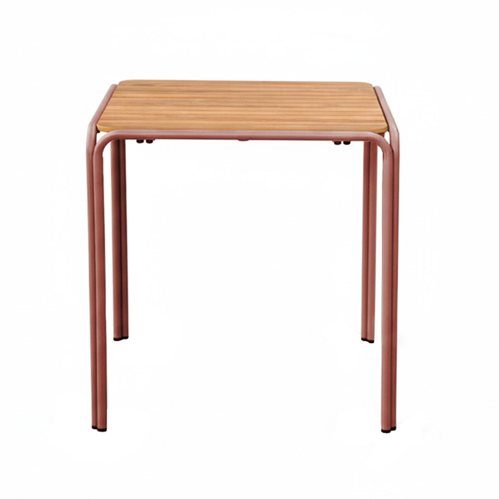 Tavolo da giardino bistrot quadrato in metallo y polywood per 2 persone 70x70 cm