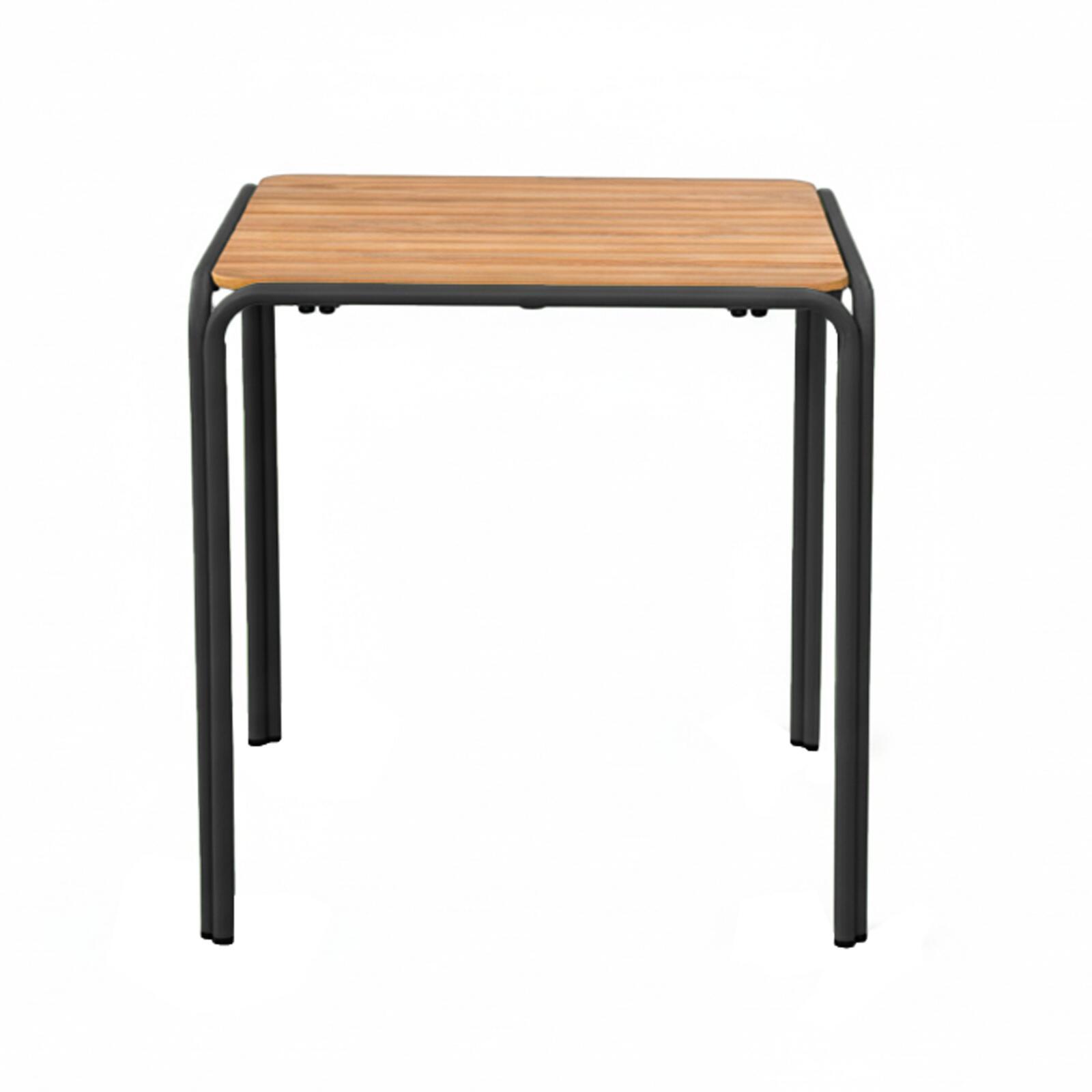 Tavolo da giardino bistrot quadrato in metallo y polywood per 2 persone 70x70 cm