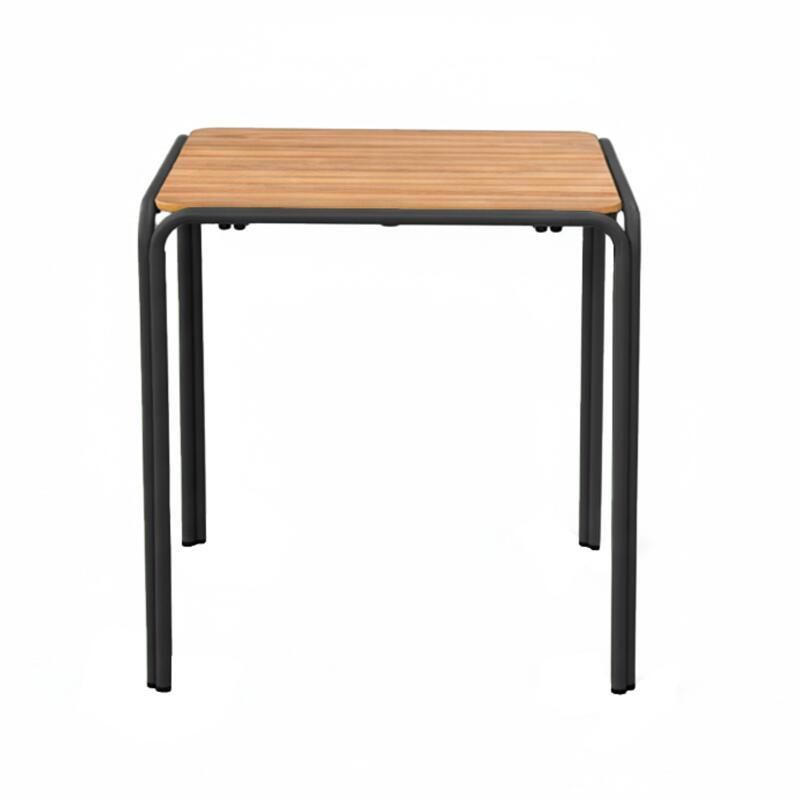 Tavolo da giardino bistrot quadrato in metallo y polywood per 2 persone 70x70 cm (3/6)