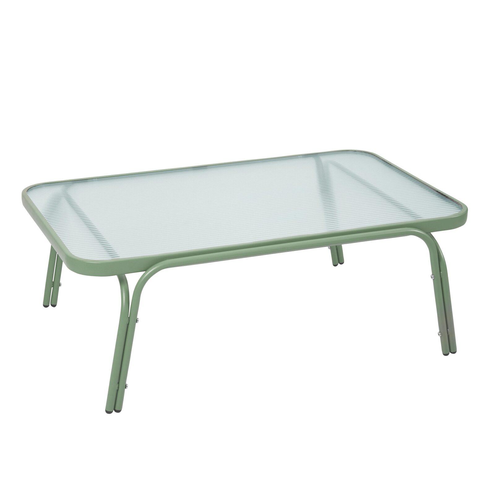 Salotto da giardino in metallo e vetro temperato a 4 posti 