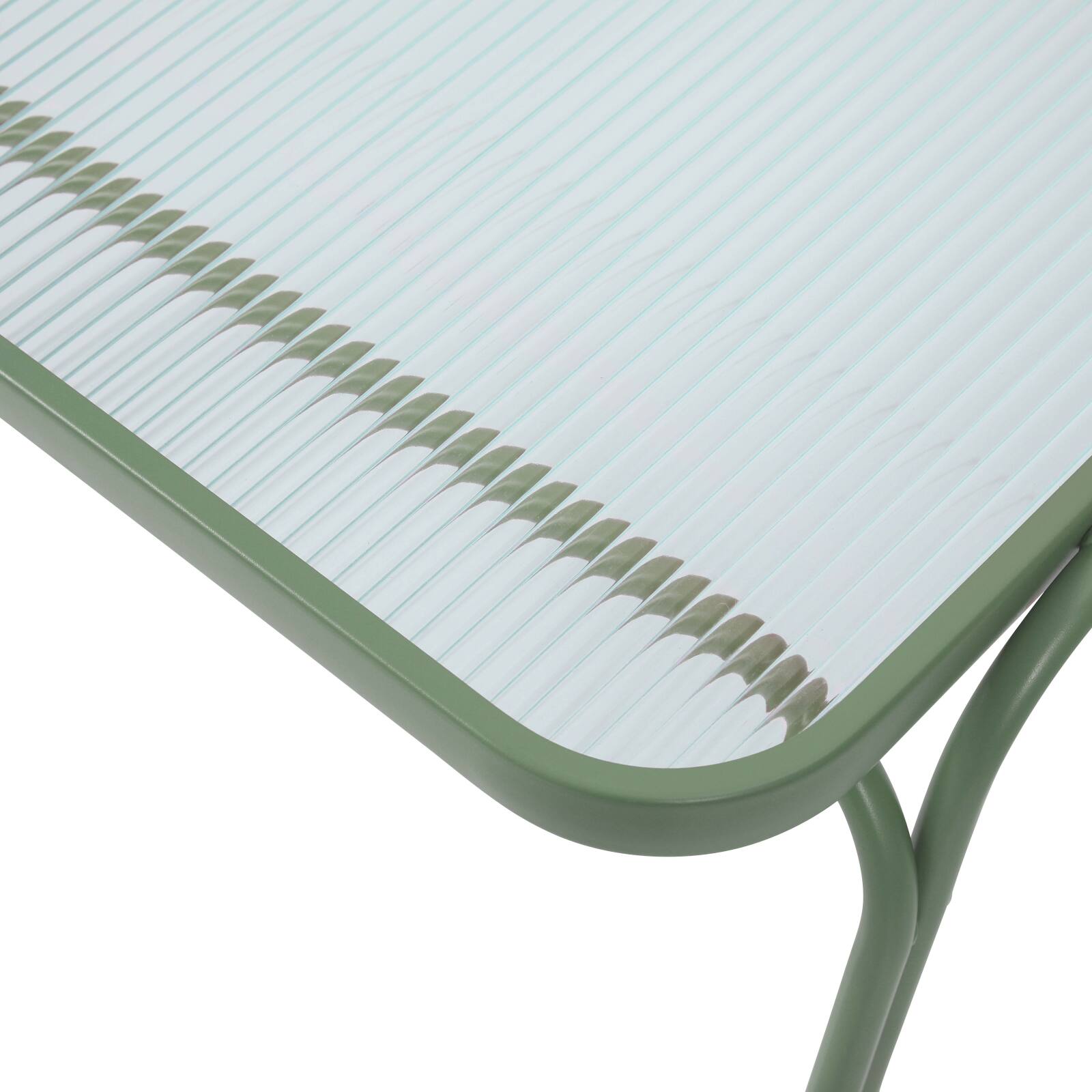 Salotto da giardino in metallo e vetro temperato a 4 posti 