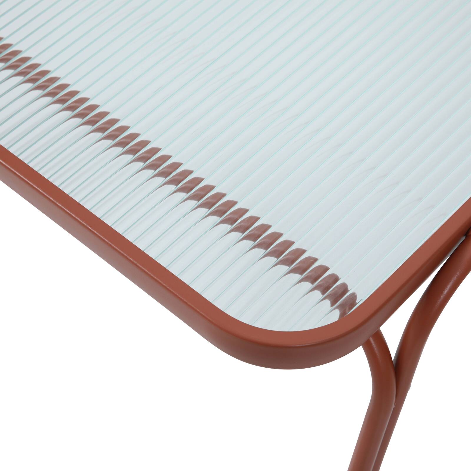 Salotto da giardino in metallo e vetro temperato a 4 posti 