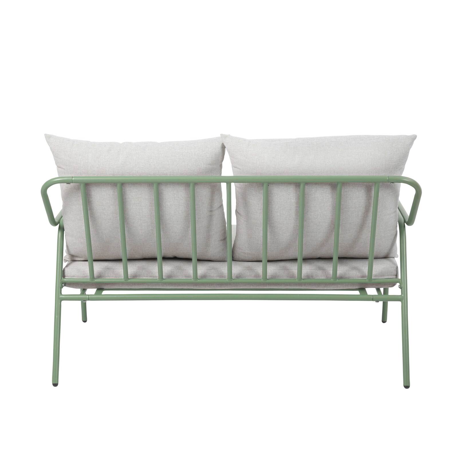 Salotto da giardino in metallo e vetro temperato a 4 posti 