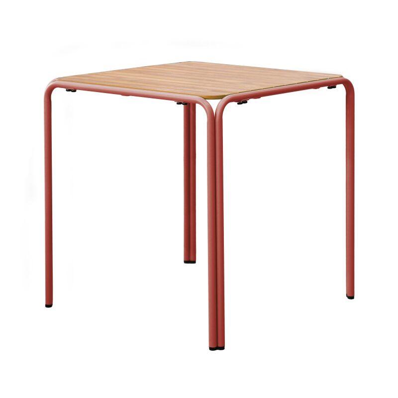 Tavolo da giardino bistrot quadrato in metallo y polywood per 2 persone 70x70 cm