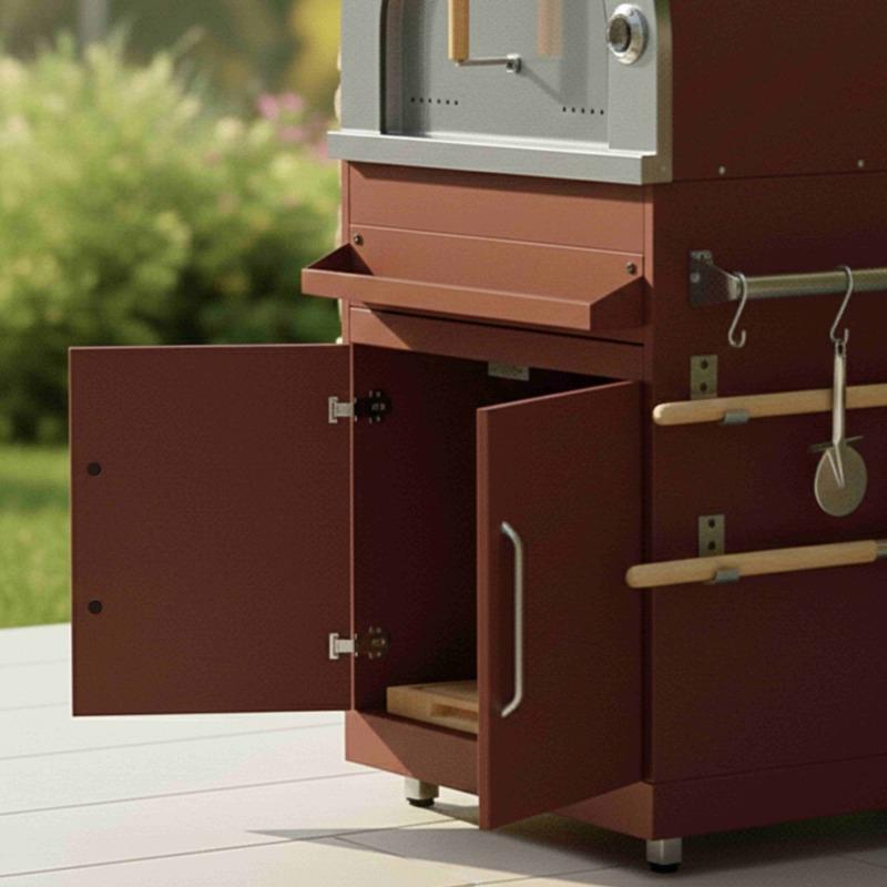 Cucina da esterno in metallo con forno a legna e spazio - 3 moduli (2/7)
