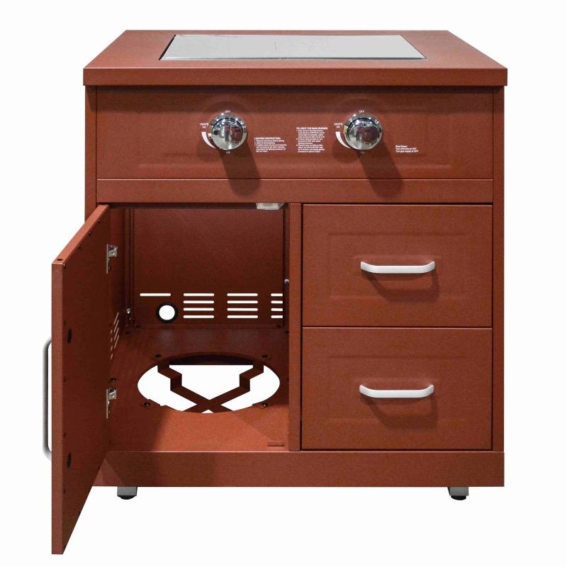 Cucina da esterno in metallo con fornello a gas e spazio - 3 moduli (3/6)